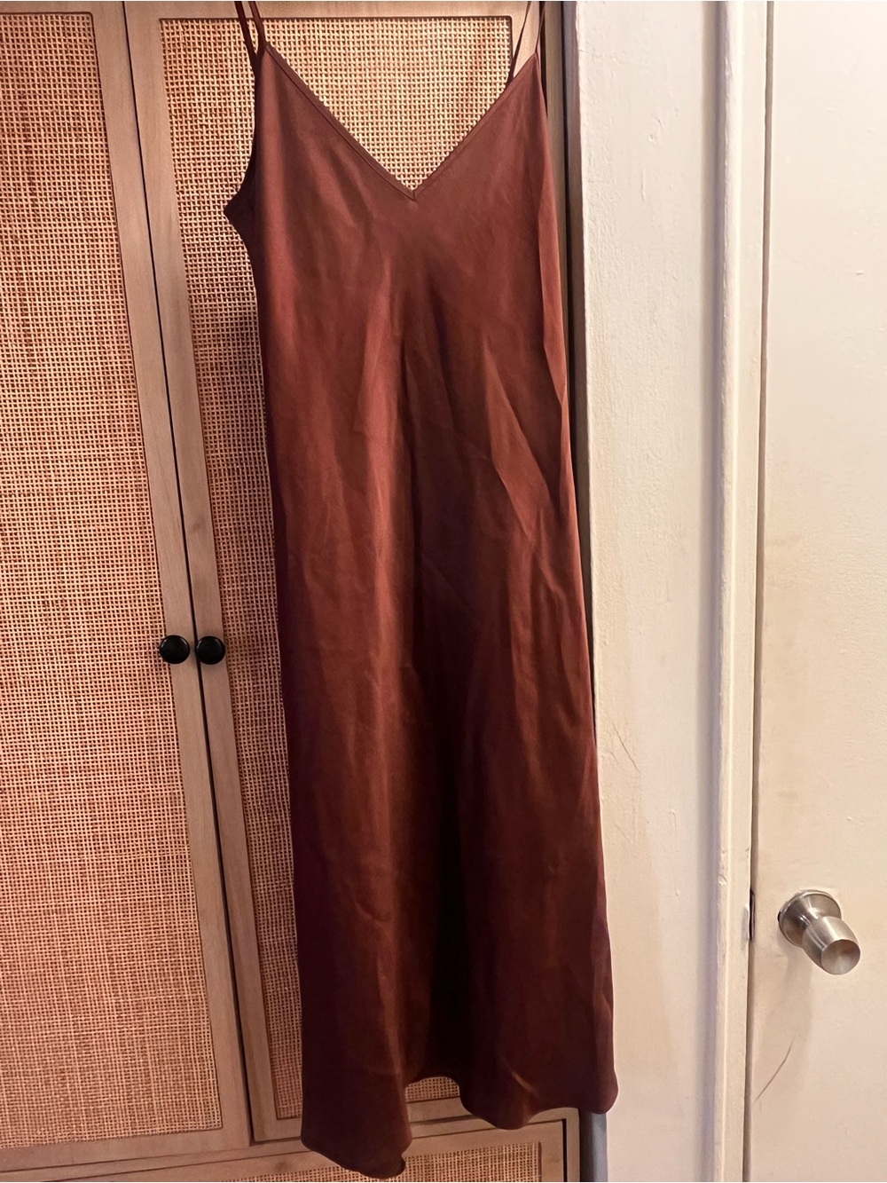 Wilfred Chocolate Brown Satin V-Neck Slip